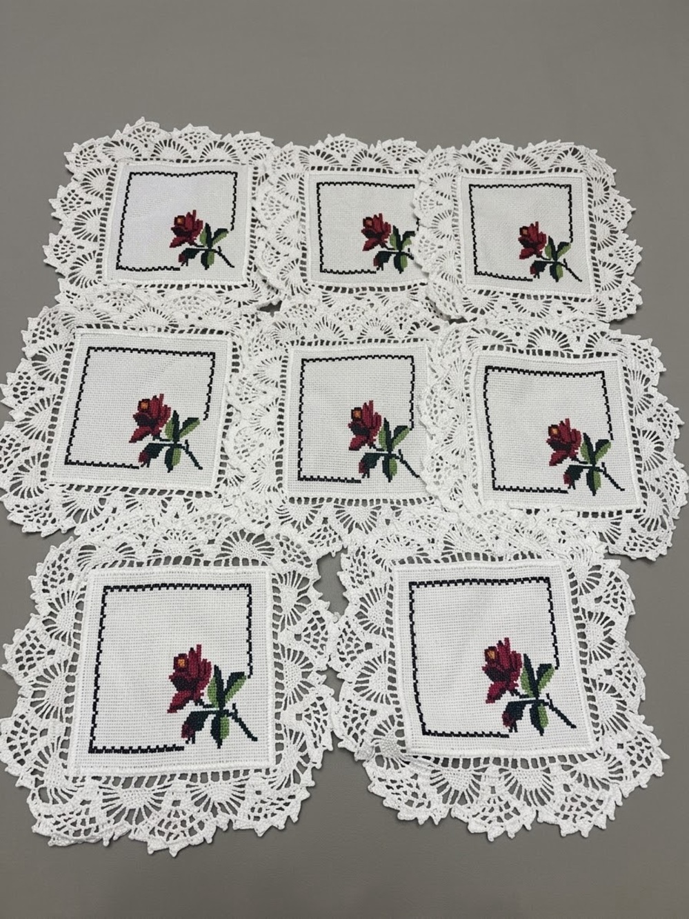 Handmade Doilies - Set of 8